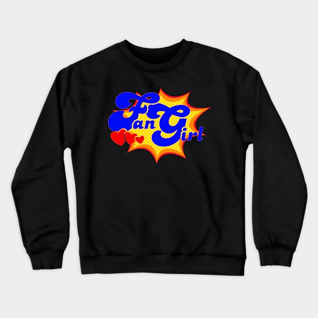 Fan Girl Comic Book Style Crewneck Sweatshirt by AlondraHanley